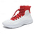 abordables Baskets Décontractées-Baskets de basket montantes rouges et blanches pour hommes avec absorption des chocs – confort et durabilité haut de gamme pour des performances sportives