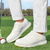 economico Scarpe da Golf da Uomo-scarpe da golf da uomo rosse e blu navy: sneakers stringate ad alte prestazioni con dettagli in pelle per golf, sport e abbigliamento casual