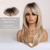 cheap Synthetic Trendy Wigs-20 Inches Long Straight Blonde Layered Synthetic Hair Wigs for Women with Dark Roots for Daily Party Use
