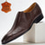 preiswerte Loafer aus hochwertigem Leder-Dunkelbraune Herren-Loafer aus Leder mit Krokodilmuster und elastischen Kentucky-Derby-Schuhen für Business Casual