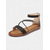 cheap Dress Sandals-Women&#039;s Gold Ankle Strap Flat Sandals with Crisscross Glitter Straps - Stylish and Comfortable Flats for Everyday Dates