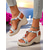 cheap Wedge Sandals-Women's Beaded Strap Wedge Sandals – Boho Summer Shoes with Gem Accents for Resort Wear and Seaside Vacations