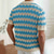 cheap Vacation-Men&#039;s Button Up Polos Golf Shirt Casual Sports Lapel Short Sleeve Fashion Basic Lines / Waves Buttons Summer Yellow Blue Brown Button Up Polos