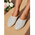 cheap Women&#039;s Flats-Women&#039;s White Pointed Toe Studded Mules - Slip-On Flat Backless Loafers with Rhinestone Accents for Adults, Daily Date &amp; Casual Garden Walks