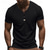 cheap Casual Henley Tee-Men&#039;s T Shirt Henley Shirt Tee Short Sleeve Shirt Short Sleeve V Neck Summer Plain Fashion Designer Basic Jacquard Vacation Street Going out Black White Khaki Top Tee for Men