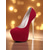 cheap Nightlife Party-Women&#039;s Red Suede Platform Heels with Metallic Stiletto and Waterproof Platform for Nightlife Parties