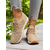 cheap Women&#039;s Sneakers-Women&#039;s Khaki Knit Walking Sneakers – Lightweight Breathable Casual Trainers for Daily Comfort and Travel