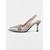 baratos sapatos slingback-Sapatos de salto gatinho slingback de renda branca para mulheres com detalhes em strass - sapatos de festa de coquetel com inspiração vintage para madrinhas, recepções em jardins e celebrações ao ar