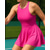 cheap Women's Tennis Dress-Women's Solid Colored Tennis Dress with Built in Shorts and Bra Sports Dress Sleeveless Ruched Breathable Tennis Pickleball Round Dress Khaki Black Dark Navy Tennis Clothing