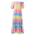 ieftine Curcubeu Totul-Rochie maxi curcubeu cu umerii goi, rochie lungă boho colorată cu mâneci bufante pentru parada Pride, festival &amp;petrecere de vară