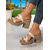 cheap Vacation Sandals-Women&#039;s Pearl Studded Chunky Heel Sandals with Wood-Texture Platform, Elegant Slip-On Style for Summer Parties, Casual Dates, and Resort Wear