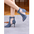 economico Scarpe per balli latini-Scarpe da ballo da donna con punta aperta, lacci blu, pannelli in rete e tacco, calzature professionali per balli latini per spettacoli e competizioni