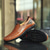 abordables Chaussures Décontractées Slip-On-Mocassins marron décontractés pour hommes avec tige en similicuir souple, détails cousus à la main et semelle en caoutchouc durable - parfaits pour un usage quotidien et les activités de plein air