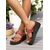 cheap Casual Sandals-Women&#039;s Wedge Sandals - Stylish Red Checkered Design, Comfortable Heel for Casual and Fashion-Forward Summer Look