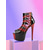 cheap 1980s-Women&#039;s Red and Black Patent Leather Platform Heels – Glossy Strappy Sandals with 1980s Punk Style for Nightlife and Clubwear