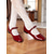 cheap 1950s-Women&#039;s 1950s Red Patent Leather Mary Jane Flats – Classic Retro Ballet Style with Bow Strap, Perfect for Vintage Fashion &amp; Everyday Wear