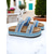 cheap Vacation Sandals-Women&#039;s Boho Blue Woven Slide Sandals – Ethnic Platform Slippers for Beach Holidays &amp; Casual Summer Outfits