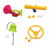 cheap Outdoor Activity-Children&#039;s toy set combination round steering wheel plastic telescope sounding horn bell toy accessories