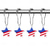 abordables Cortinas de ducha-1pc ganchos para cortina de baño del 4 de Julio con rodamientos lazos para cortinas patrióticas en azul blanco y rojo día de la independencia para accesorios de baño