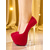 cheap Nightlife Party-Women&#039;s Red Suede Platform Heels with Metallic Stiletto and Waterproof Platform for Nightlife Parties