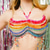 abordables Arc-en-ciel Tout-Arc-en-ciel Fierté Brassière Soutien-gorge perlé Sexy Drag &amp; Glam Rave Cristal Femmes Unisexe Adulte Festival de Musique Défilé de la Fierté Mois des Fiertés Mascarade Costume de carnaval facile
