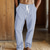 cheap Holiday-Men&#039;s Linen Pants Trousers Summer Pants Beach Pants Pocket Drawstring Elastic Waist Striped Comfort Breathable Vacation Daily Holiday Hawaiian Boho Red Dark Blue