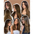 cheap Synthetic Trendy Wigs-Natural Long Wigs for Women with Fringe Synthetic Heat Resistant Hair Ombre Brown Wig for Daily Party Cosplay Use