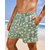 cheap Men&#039;s Swim Shorts-Men&#039;s Swim Shorts Board Shorts Swim Trunks Coconut Tree Stripes Quick dry Breathable Drawstring Elastic Waist With Compression Liner Vacation Beach Hawaiian Casual Blue Green