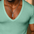baratos camisetas básicas-Homens Camiseta T-shirt Manga Curta Decote V Verão Côr Sólida Moda Designer Básico Em V Casual Férias Rua Rosa Top Tee para Homens