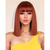 cheap Synthetic Trendy Wigs-Short Straight Bob Auburn Wigs with Fringe Shoulder Length Hair Colorful Wig for Women Girls Heat Resistant Synthetic Wig for Cosplay Halloween Party 14 Inch 35cm Ginger Brown