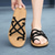 abordables Sandalias de Vacaciones-Sandalias con tiras en blanco y negro para hombre, ligeras y elegantes con ajuste flexible, perfectas para uso diario, aventuras casuales al aire libre y uso en vacaciones.