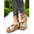 cheap Casual Sandals-Women&#039;s Metallic Snake Print Wedge Sandals – Glamorous Open-Toe Summer Shoes with Elastic Straps for Stylish Women, Perfect for Causal Parties and Vacations
