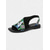 cheap Casual Sandals-Women&#039;s Blue Abstract Denim Print Peep-Toe Sandals – Artistic Slingback Sandals for Summer Vacations, Resort &amp; Casual Outfits