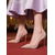 cheap Cocktail-Women&#039;s Nude Suede Pointed Toe Pumps with Mesh Detailing, High Heel Stiletto Shoes for Cocktail Parties and Formal Occasions