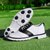 economico Scarpe da Golf da Uomo-scarpe da golf classiche da uomo in bianco e nero con tomaia in similpelle - design versatile per il golf e l'abbigliamento casual