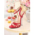 preiswerte Nachtleben Party-Rote Lackleder-Stilettos für Damen – Riemchensandalen mit Knoten und Knöchelriemen für sexy Outfits für das Nachtleben und Clubpartys