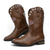 cheap Men Shoes-United States 250th Anniversary Men's Brown Faux Leather Western Boots with American Flag Design – Bold and Stylish Boots for Country Events, Concerts and Casual Outings