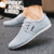 cheap Casual Lace-Up Shoes-Men's Blue Denim Slip-on Sneakers with Textured Upper - Casual, Comfortable, Ideal for Daily Wear, Travel and Relaxed Settings