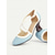 abordables años 1930-Zapatos de tacón con tiras cruzadas en azul claro de los años 20 para mujer: zapatos de tacón retro de piel sintética con tacón acampanado para la oficina, fiestas y looks inspirados.