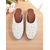 cheap Women&#039;s Flats-Women&#039;s White Pointed Toe Studded Mules - Slip-On Flat Backless Loafers with Rhinestone Accents for Adults, Daily Date &amp; Casual Garden Walks
