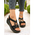 cheap Casual Sandals-Women&#039;s Metallic Snake Print Wedge Sandals – Glamorous Open-Toe Summer Shoes with Elastic Straps for Stylish Women, Perfect for Causal Parties and Vacations