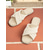 baratos Sandálias de Férias-sandálias femininas de crochê estilo boho - sapatos baixos bege com bico aberto e acabamento em pompom para adultos, para encontros diários &amp;passeios casuais de verão