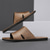 economico Infradito da Vacanza-sandali da uomo in similpelle marrone con punta aperta – comode scarpe estive slip-on per la spiaggia, la piscina o il relax casual