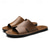 economico Infradito da Vacanza-sandali da uomo in similpelle marrone con punta aperta – comode scarpe estive slip-on per la spiaggia, la piscina o il relax casual