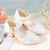 cheap Kids&#039; Princess Shoes-Girls&#039; Sparkly Glitter Dress Shoes – White Mary Jane Heels with Moon Charm Strap for Weddings, Parties, and Formal Events