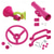 cheap Outdoor Activity-Children&#039;s toy set combination round steering wheel plastic telescope sounding horn bell toy accessories