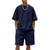 cheap Men&#039;s Tee Sets-Men&#039;s T-shirt Suits 2 Pieces Outfits Tee &amp; Shorts Short Sleeve Crew Neck Summer Plain Fashion Casual 2 Piece Vacation Daily Wear Going out Black White Navy Blue Top Tee for Men
