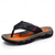 billige Ferietøfler-Herre utendørs flip-flop sandaler med T-stropp og polstret såle, slitesterkt mønster, sporty utseende for voksne, egnet for strandaktiviteter, fotturer, bruk ved bassengkanten, sommerferie