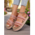 cheap Vacation Sandals-Women&#039;s Boho Blue Woven Slide Sandals – Ethnic Platform Slippers for Beach Holidays &amp; Casual Summer Outfits