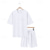 cheap Men&#039;s Tee Sets-Men&#039;s T-shirt Suits 2 Pieces Outfits Tee &amp; Shorts Short Sleeve Crew Neck Summer Plain Fashion Casual 2 Piece Vacation Daily Wear Going out Black White Navy Blue Top Tee for Men